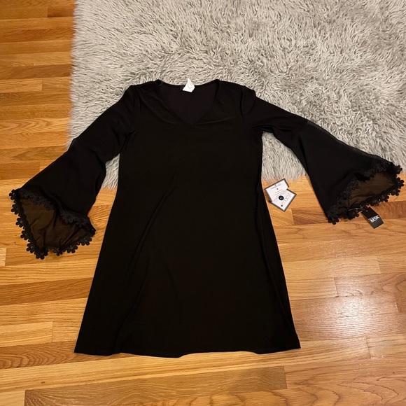 MSK Black Bell-Sleeves Dress - Picture 1 of 3